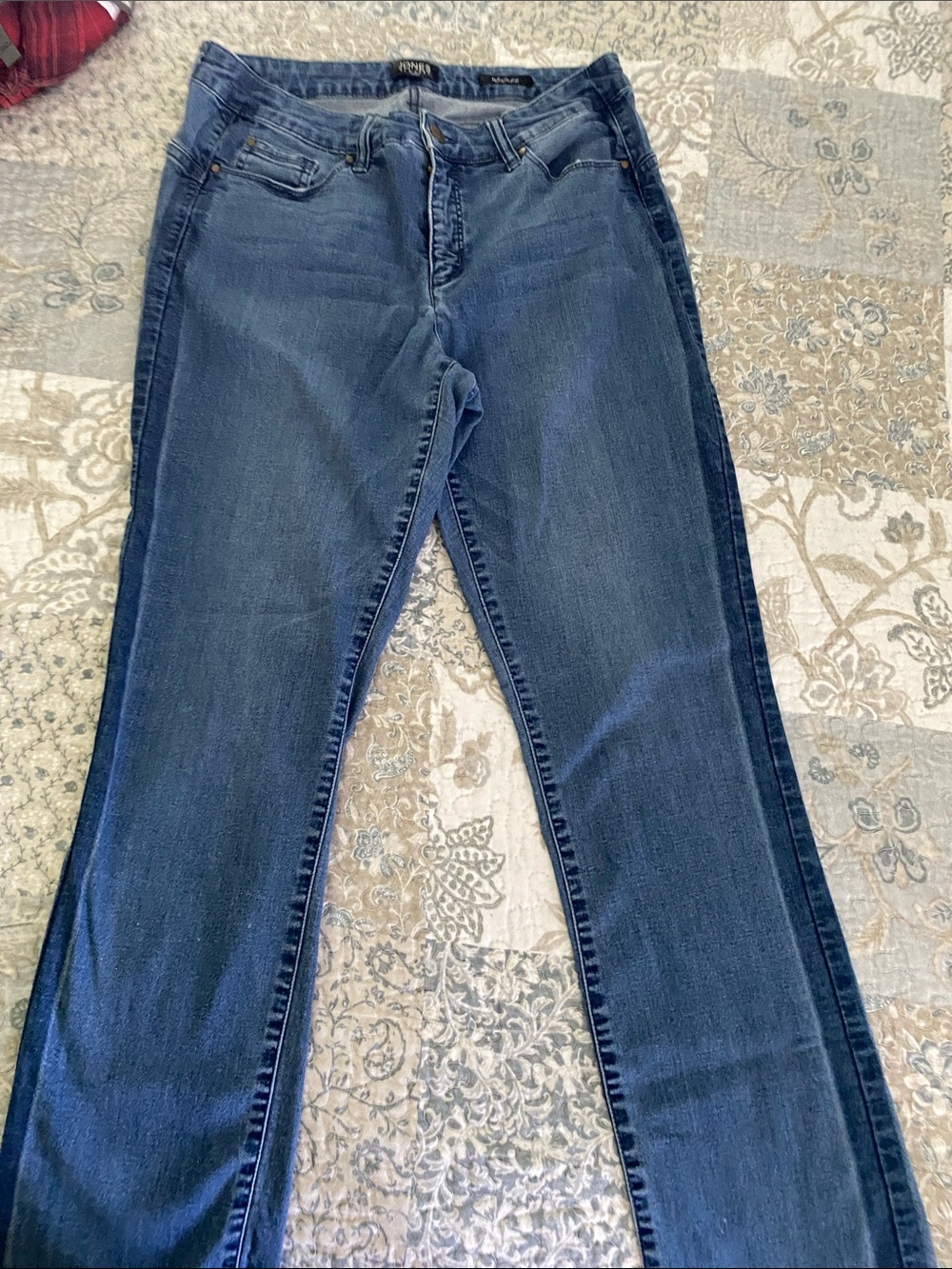 Jones New York Women’s Straight Leg Jeans in Dark Blue Wash